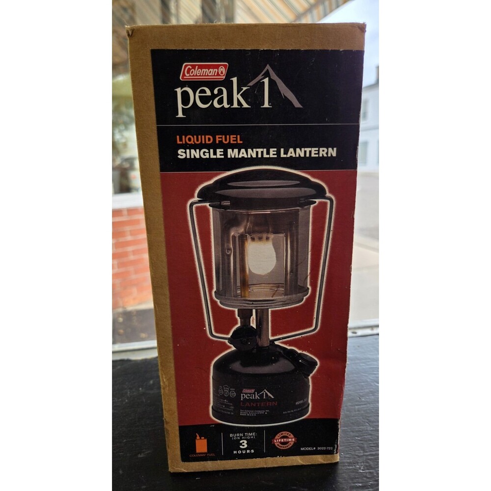Coleman Peak 1 Liquid Fuel Single Mantle Lantern Model 3022-722 New Open Box